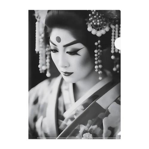 Japanese Courtesan Bloom Tee ”Geisha” Clear File Folder