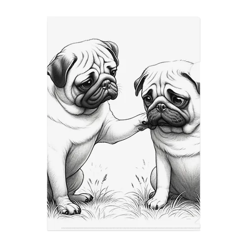 Pug's Gentle Touch Clear File Folder