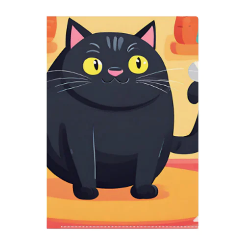 ぽて黒猫 Clear File Folder