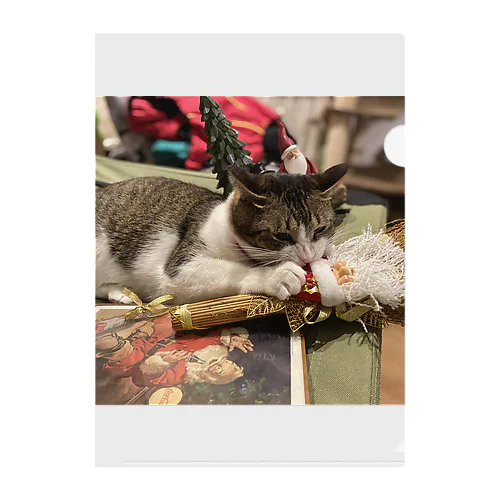 猫-クリスマス- Clear File Folder