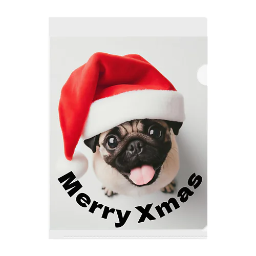 Xmas Pug クリアファイル