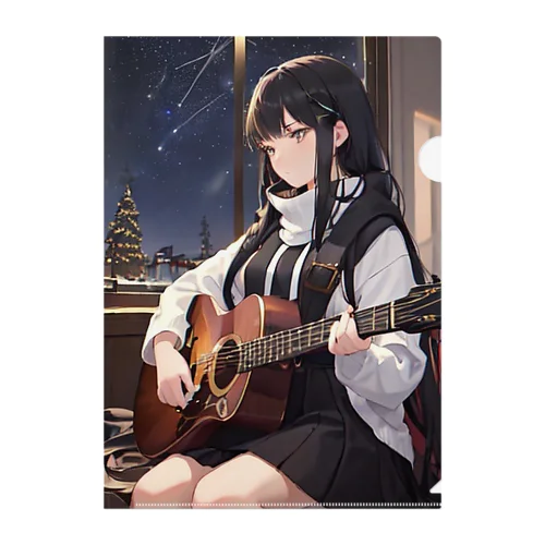 ギター少女　リオ Clear File Folder