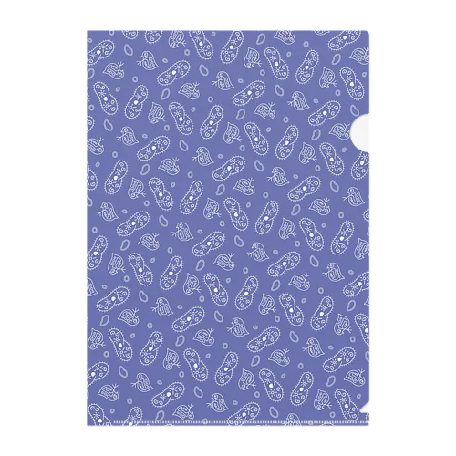 微生物パターン青_アイテムいろいろ Clear File Folder