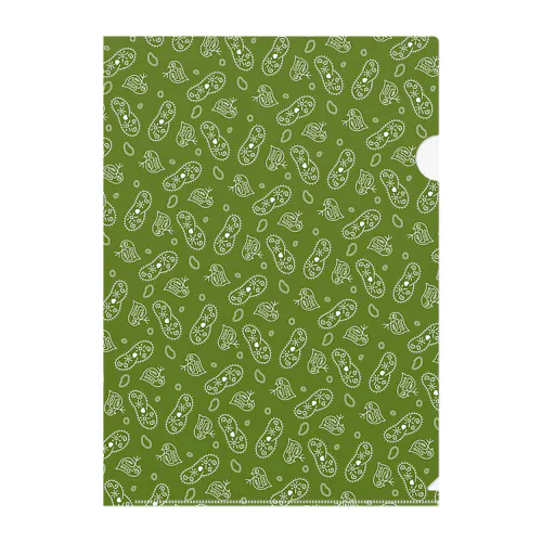 微生物パターン緑_アイテムいろいろ Clear File Folder