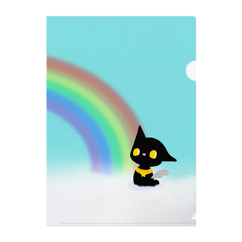 ネコ天使ノア「虹が見れた!」 Clear File Folder