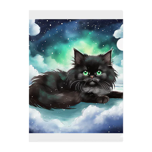 雲の上の黒猫03 Clear File Folder