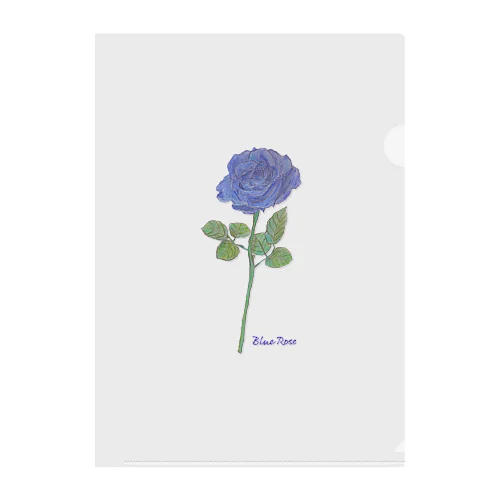 夢叶う青い薔薇 クリアファイル