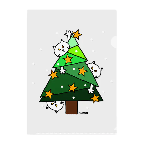 ニャンコの楽しいクリスマス Clear File Folder