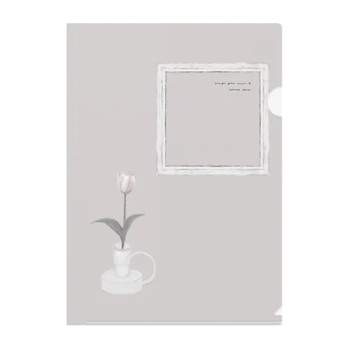 チューリップと花瓶とフレーム Clear File Folder