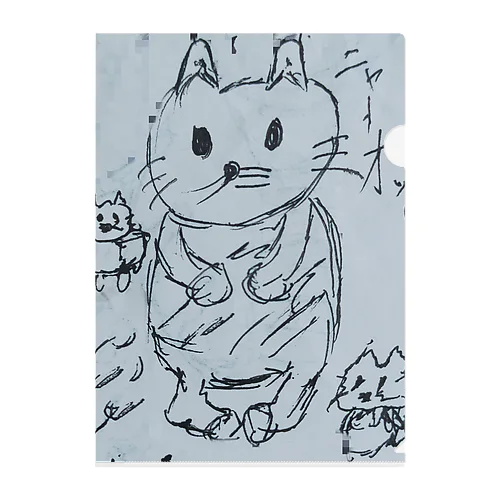 謎の画伯が描いた宇宙黒猫キョロちゃん クリアファイル