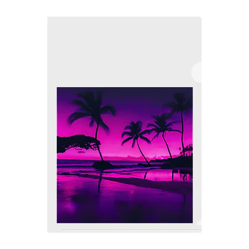 夕暮れのロマンチックハワイ Clear File Folder