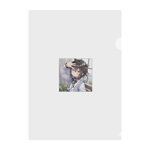 学校の中の少年 Clear File Folder