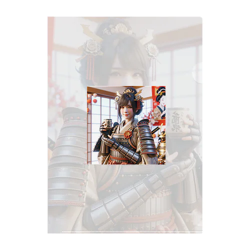 呑(どん)女武士の正月 Clear File Folder