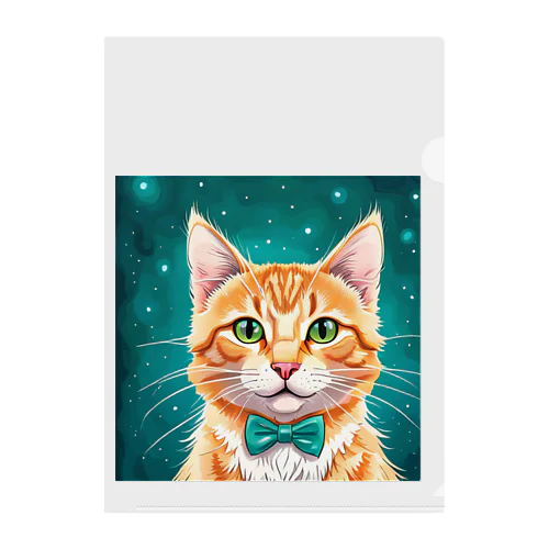 星空と猫さん Clear File Folder