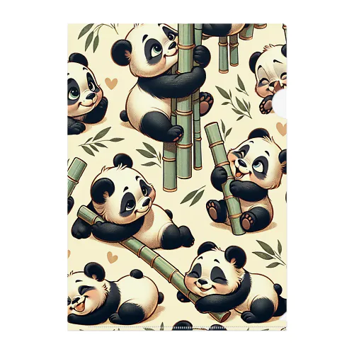 pandas【ビンテージアニマル】 Clear File Folder