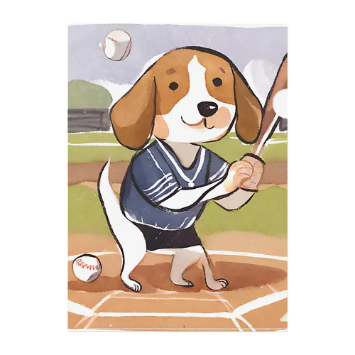 野球犬 Clear File Folder