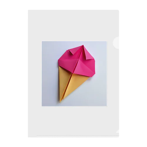 アイスクリーム（折り紙風アート） クリアファイル