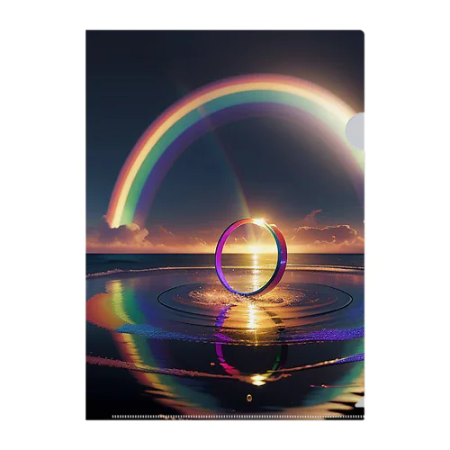 Rainbow Ring Clear File Folder