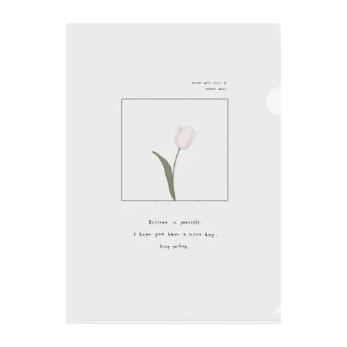 Powderpink tulip , Logoflame . Clear File Folder