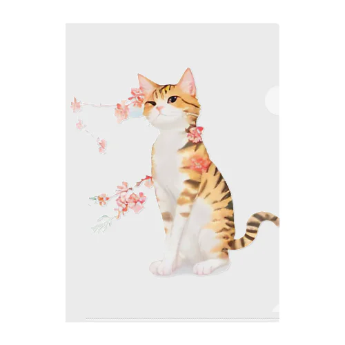 花となるねこ Clear File Folder