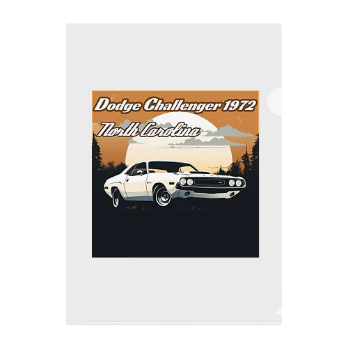 Dodge Challenger 1972 North Carolina モンスターマシーン Clear File Folder