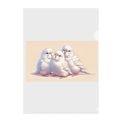 白いセキセイインコ Clear File Folder