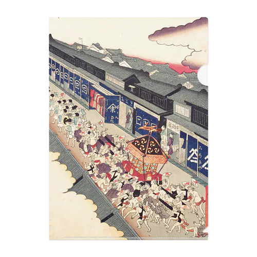 祇園祭　江戸名所道化尽　十七　壱丁目祇園会 / Comical Views of Famous Places in Edo 17th 1-chome Gionkai Clear File Folder