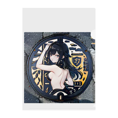 マンホール美女 Clear File Folder