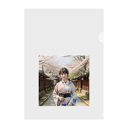 日本の寺に咲く桜 Clear File Folder