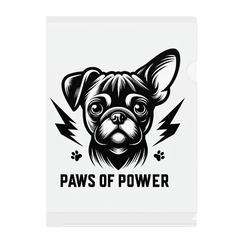 パグチワワ「Paws of Power」 Clear File Folder