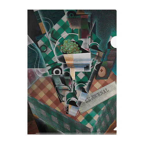 縞模様のテーブルクロスのある静物画 / Still Life with Checked Tablecloth Clear File Folder