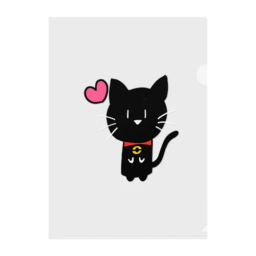 ねこ日和（黒猫） Clear File Folder