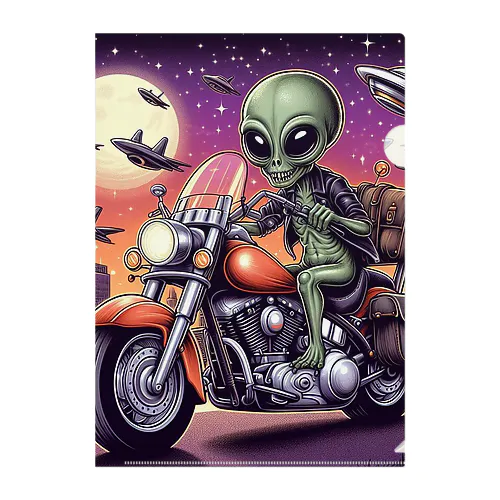 バイク宇宙人2 Clear File Folder