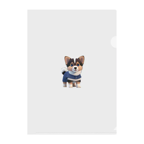 可愛い３D犬 Clear File Folder