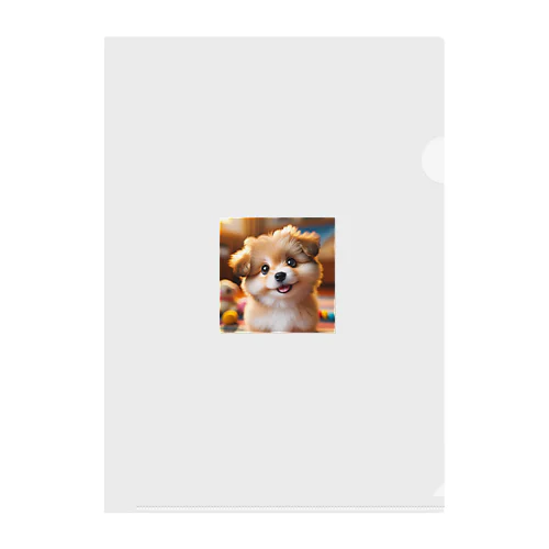 愛らしい小型犬が微笑みながらカメラに向かっている Clear File Folder