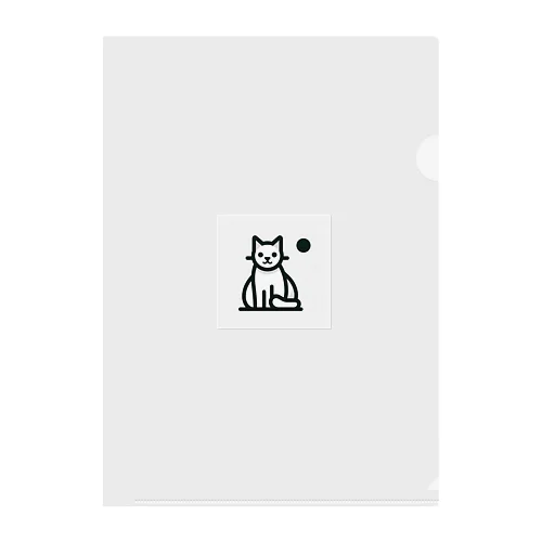 この魅力的なモノクロキャットイラストは、猫好きの皆さんにぴったりです！ Clear File Folder