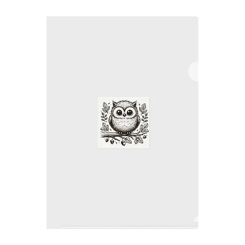 ふわふわのフクロウがひそかに現れました！ Clear File Folder