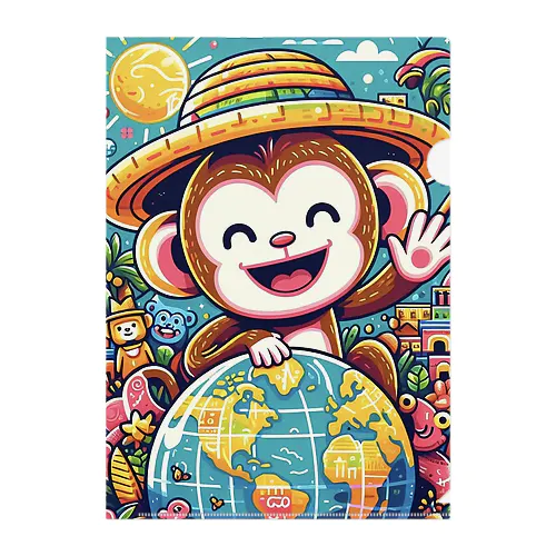 happiness monkey Clear File Folder