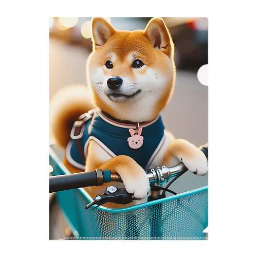 自転車に乗りたいお年頃の柴犬 Clear File Folder