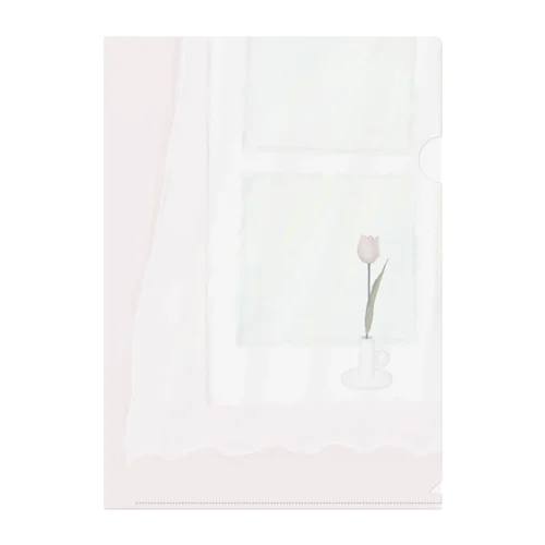 curtains and tulips Clear File Folder