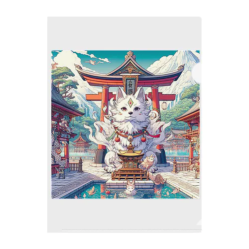 犬神様鎮座 Clear File Folder