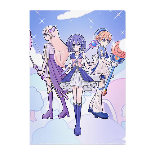 プチプチ⭐︎プリズムガール  3人の守護者 Clear File Folder