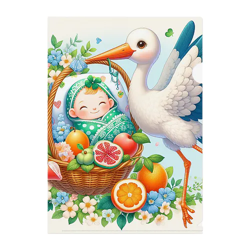 幸せを呼ぶコウノトリ2/Stork of Happiness2 Clear File Folder