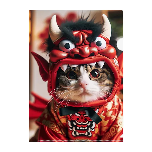 豆まき猫 Clear File Folder