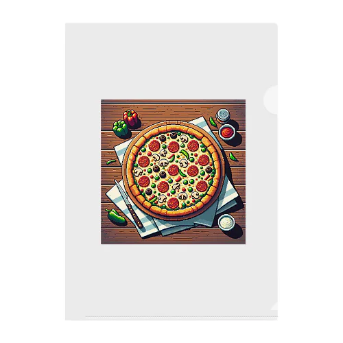ピザのピクセルイラスト クリアファイル
