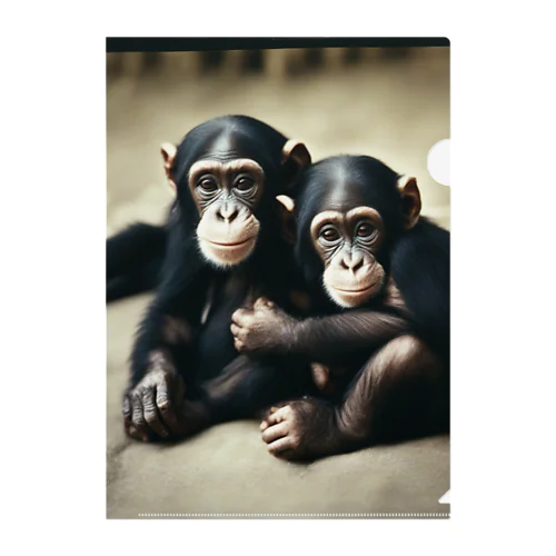 チンパンジーの兄弟 Clear File Folder