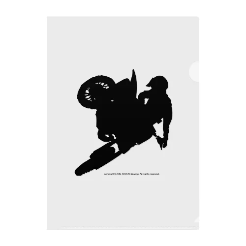 オフロードバイクでエアーを決めるシルエット Clear File Folder