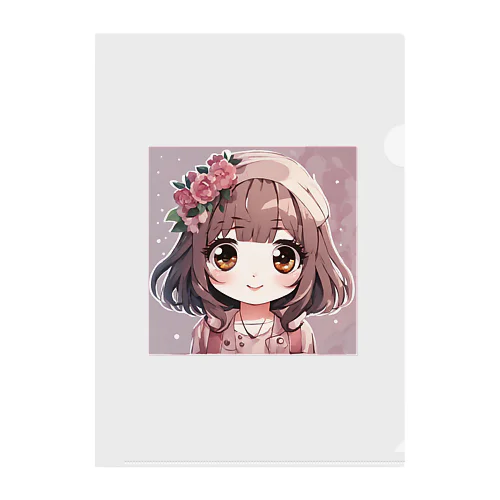 かわいい女の子 Clear File Folder