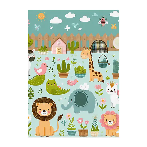 ワクワク動物園の愉快な仲間たち♪ Clear File Folder