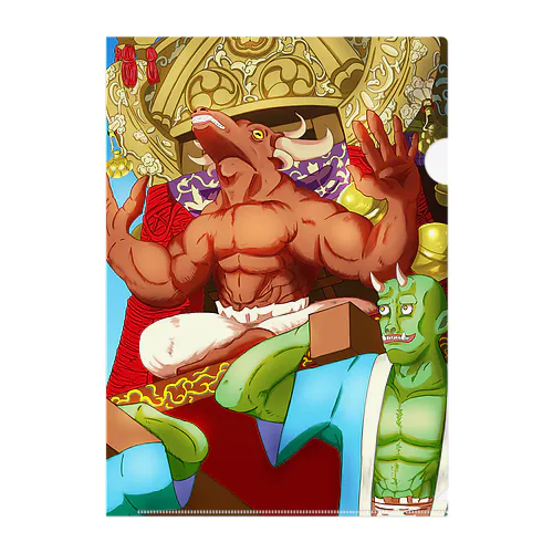 祭りを楽しむ魔物達 Clear File Folder